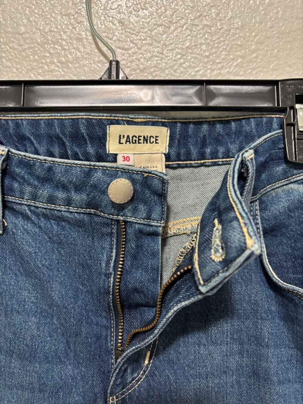 L’AGENCE Ruth high rise jeans women’s size 30 frayed raw hem with stretch comfy - Picture 5 of 11